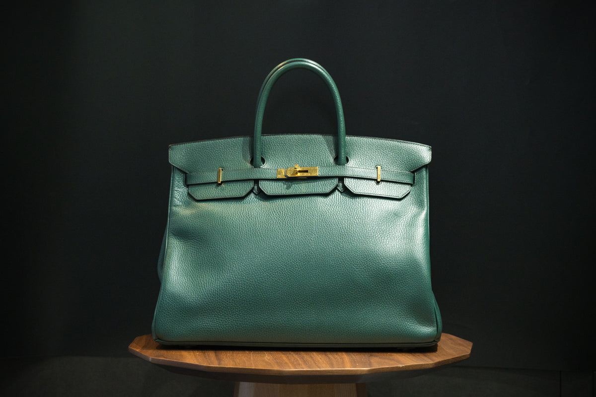 エルメス バーキン 40 グリーン アルデンヌ 1995年製 – 黒船時計古酒店