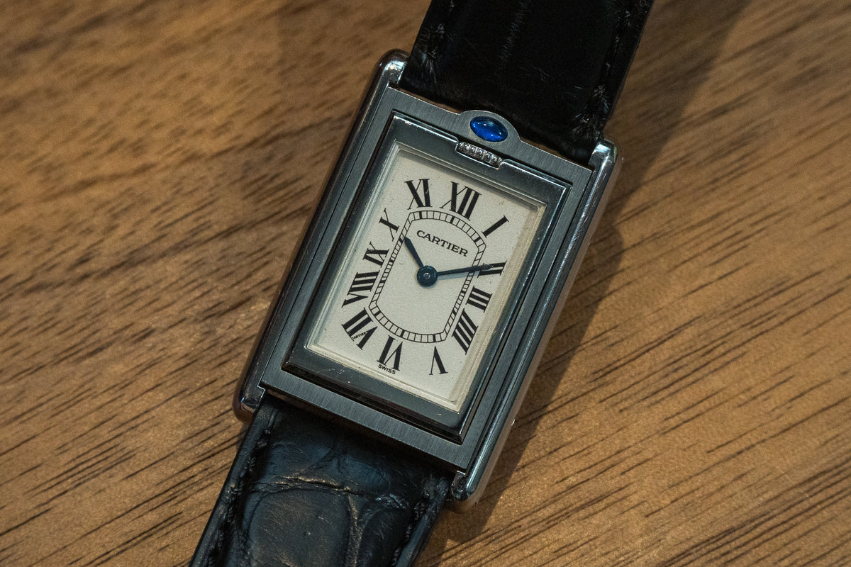 【美品】Cartier カルティエ タンク ベルト シルバー ブラック 21 美品 カルティエ マスト タンク シルバー ブルーローマン SM