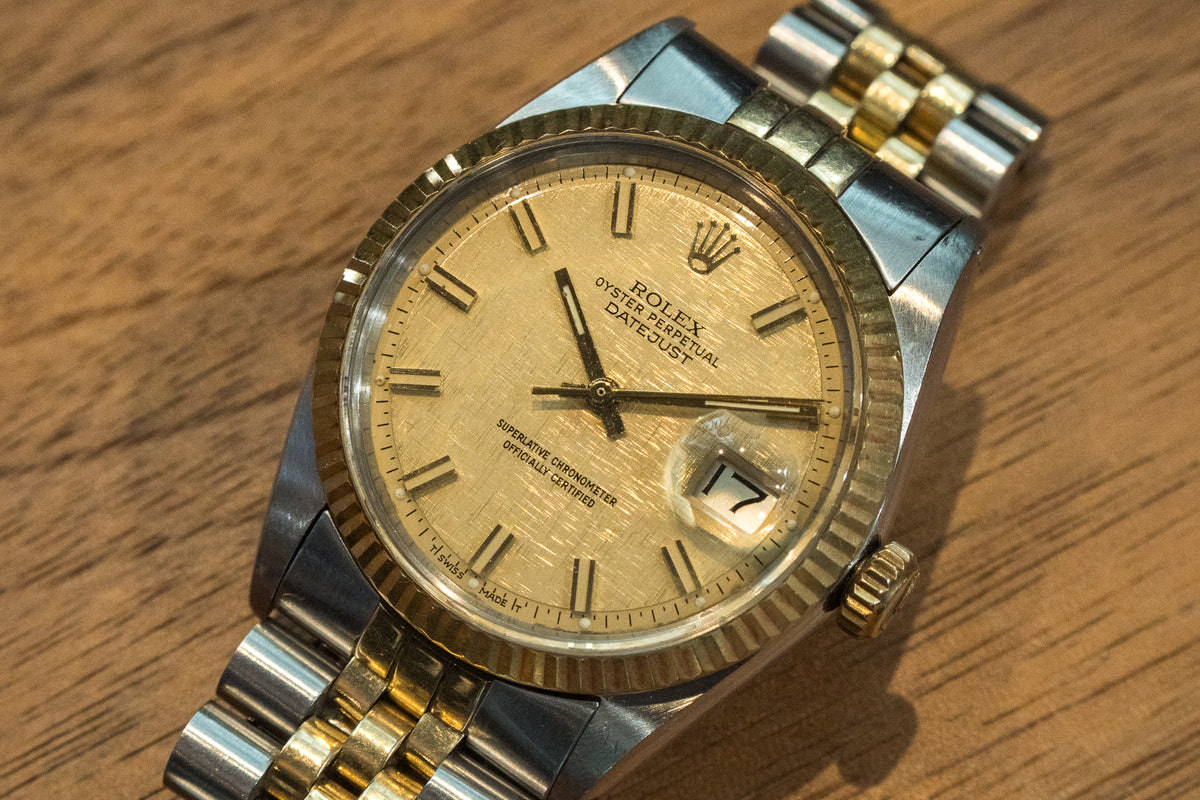 ロレックス デイトジャスト 1601 モザイクダイヤル ワイドボーイ 1973