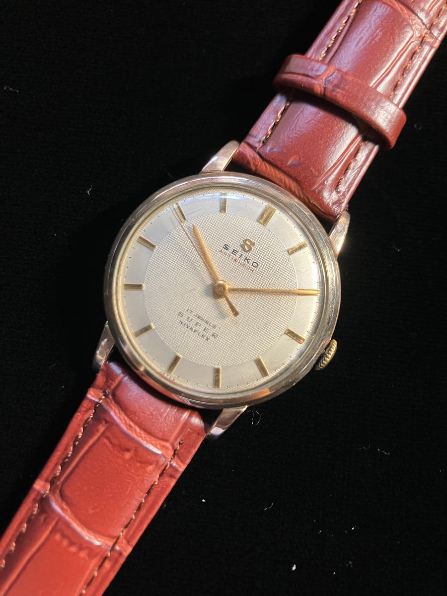 SEIKO SUPER セイコースーパー手巻き15石 赤機械 1956年製 セイコー スーパー 蛇S 赤機械 1956年製 – 黒船時計古酒店