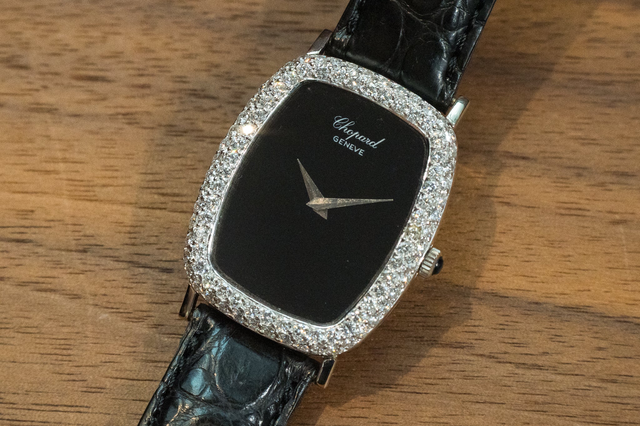 新品未使用☆Chopardショパールハッピーダイヤモンド☆黒ベルト　時計 ショパール ハッピーダイヤモンド 209410-1001 | 時計・ブランド腕時計