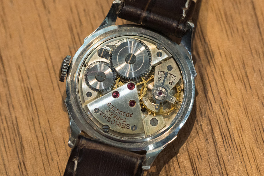 SEIKO SUPER 11021 蛇S 1950年代 中三針 ビンテージ Sマークのセイコー・スーパー・【10型本中三針】紳士手巻き