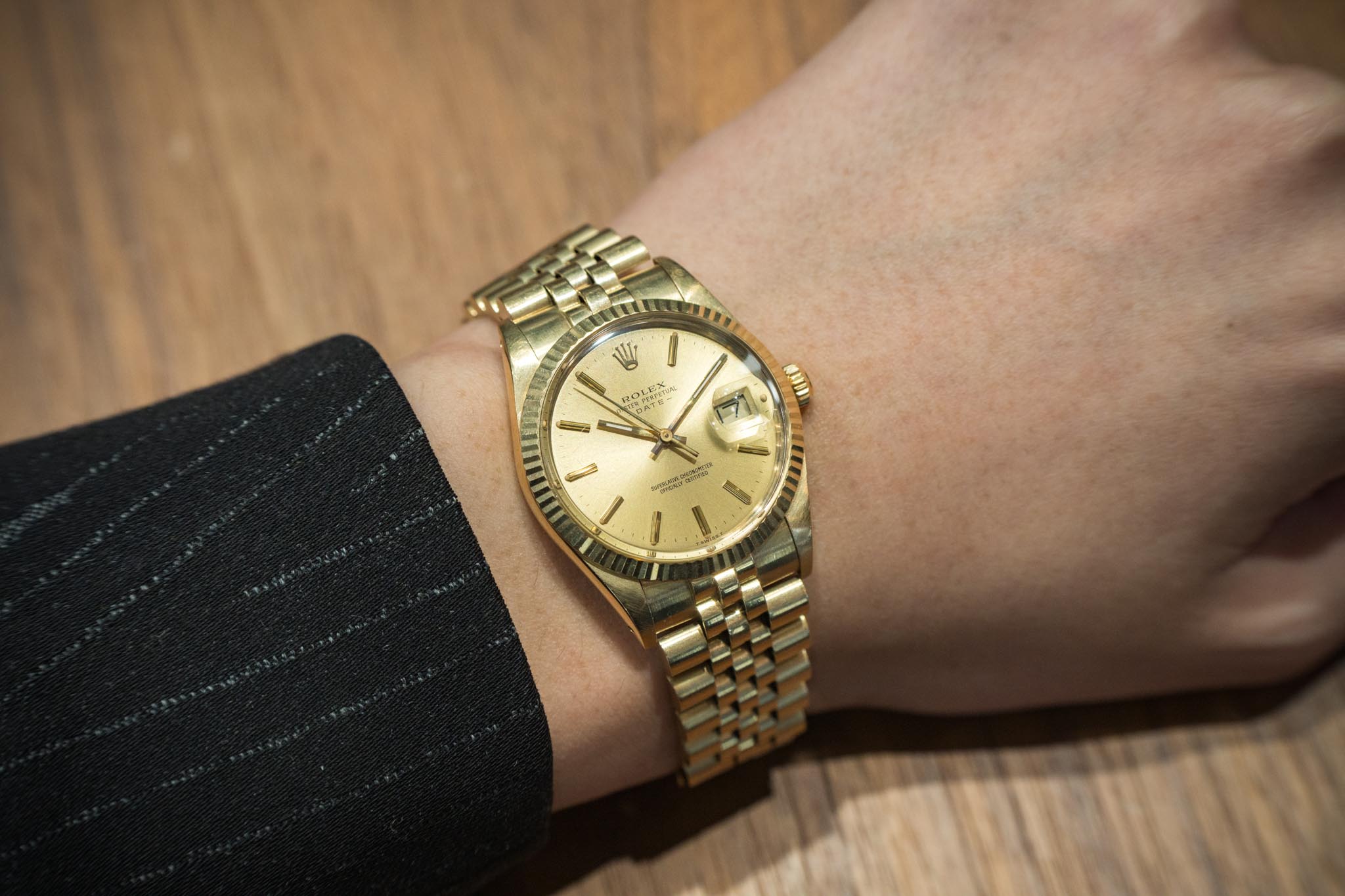 ロレックス オイスターパーペチュアルデイト 15037 14KYG金無垢 1986年