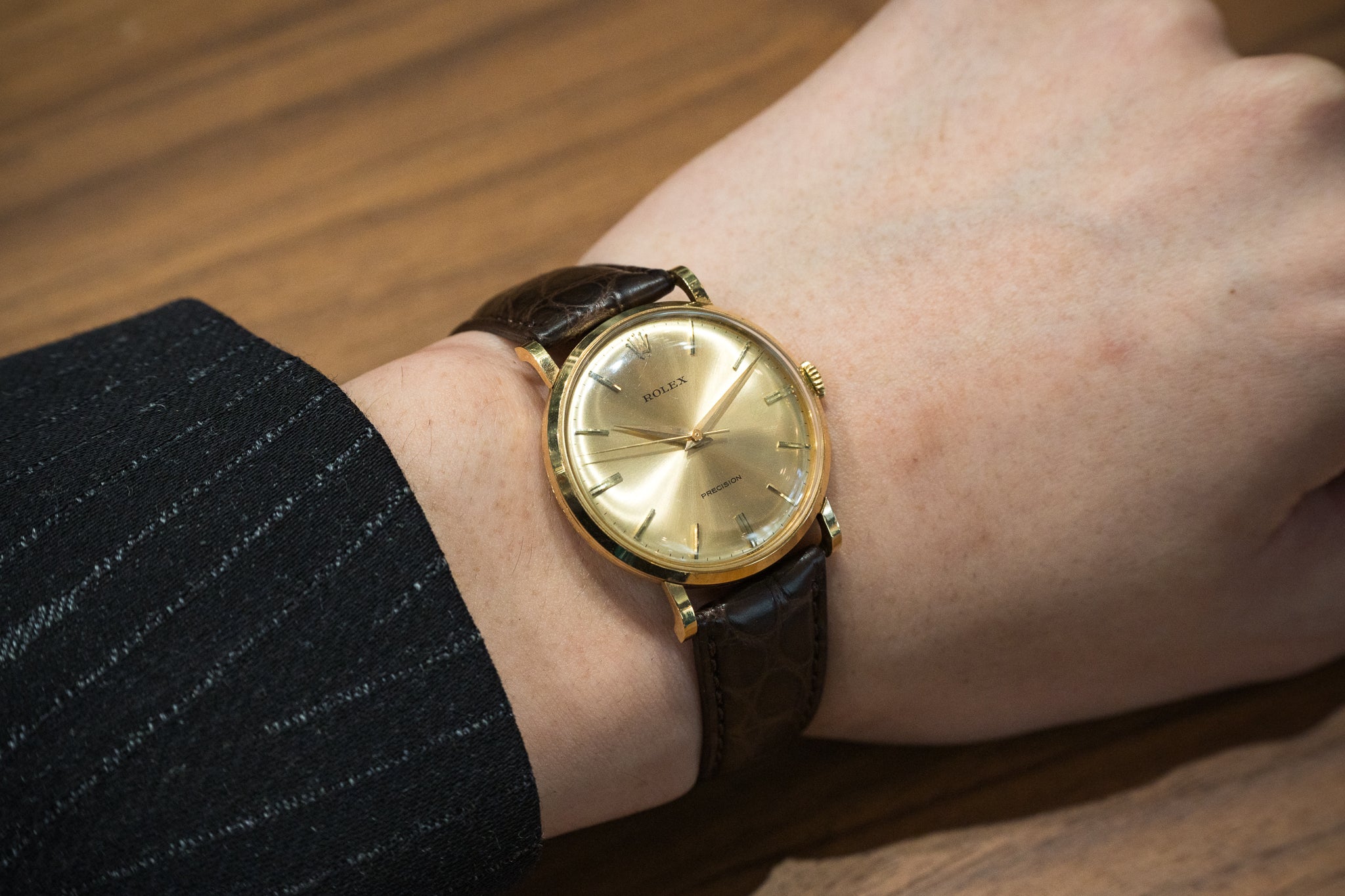 ROLEX ロレックス　金無垢　手巻き　プレシジョン　18K 腕時計　Watch ロレックス プレシジョン 18KYG金無垢 9659 1965年製 – 黒船時計