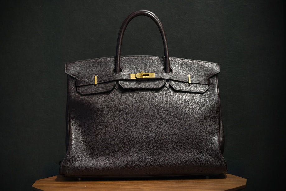 HERMES バーキン40 エルメス　ダークブラウン エルメス バーキン 40 マロンフォンセ ダークブラウン フィヨルド 2001