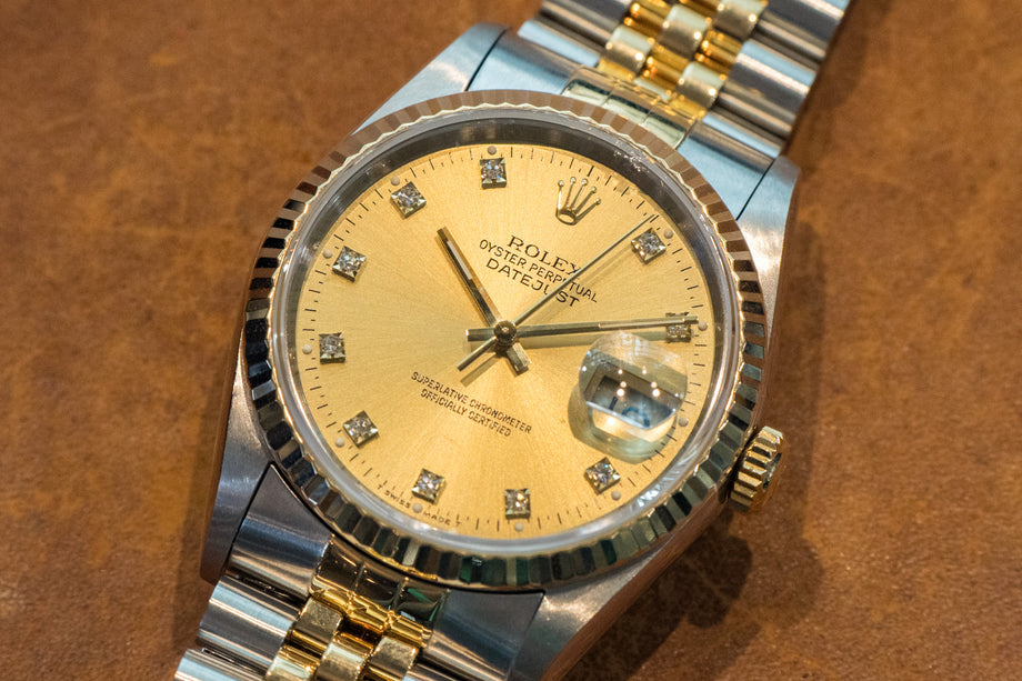 ロレックス デイトジャスト 16233 10pダイヤ 1993年製 – 黒船時計古酒店
