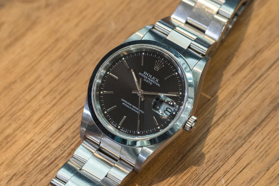ROLEX ロレックス 15200 カスタム3135 オイスターパーペチュアル ロレックス オイスターパーペチュアルデイト 15200 ブラック 1997年製