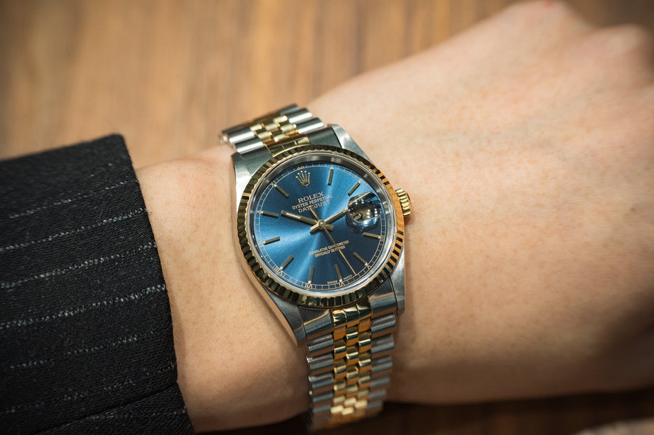 ロレックス デイトジャスト 16233 ネイビーブルーコンビ 1997年製 箱