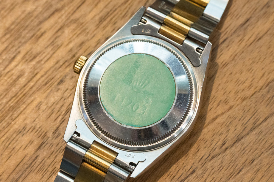 ロレックス オイスターパーペチュアル 14203 グレーコンビ 1997年製 箱