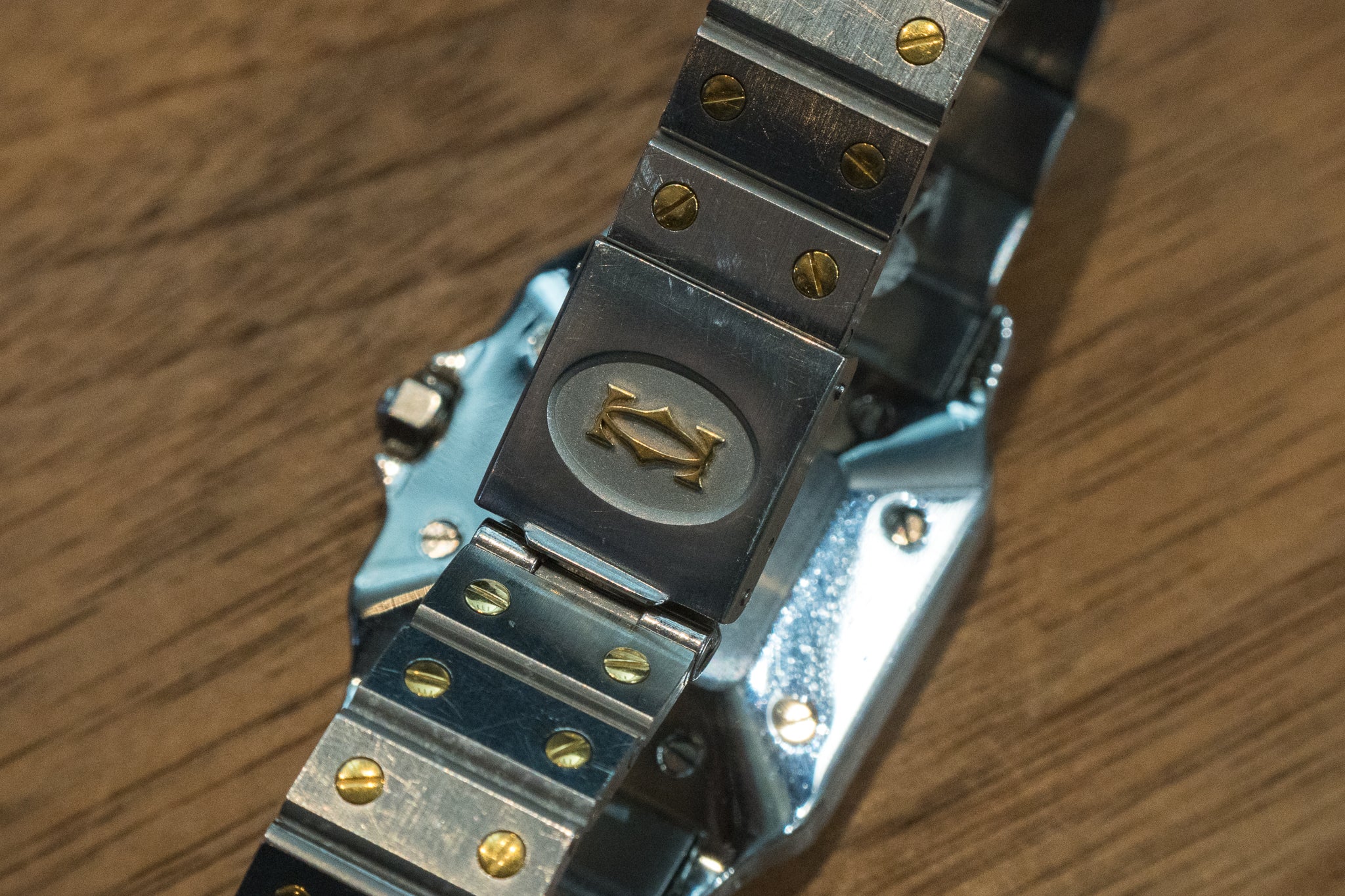カルチェサントスガルベ カルティエ サントスガルべLMサイズ ステンレス x ゴールド