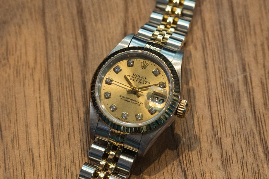 ロレックス デイトジャスト 69173G 10Pダイヤ 1996年製 – 黒船