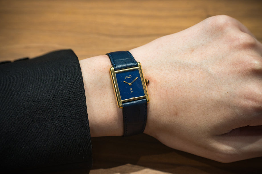 -*-様 【希少】Cartier　プレマスタンク　青針 マスト ドゥ カルティエ/マストタンクSMアルジャン/ホワイトブルー