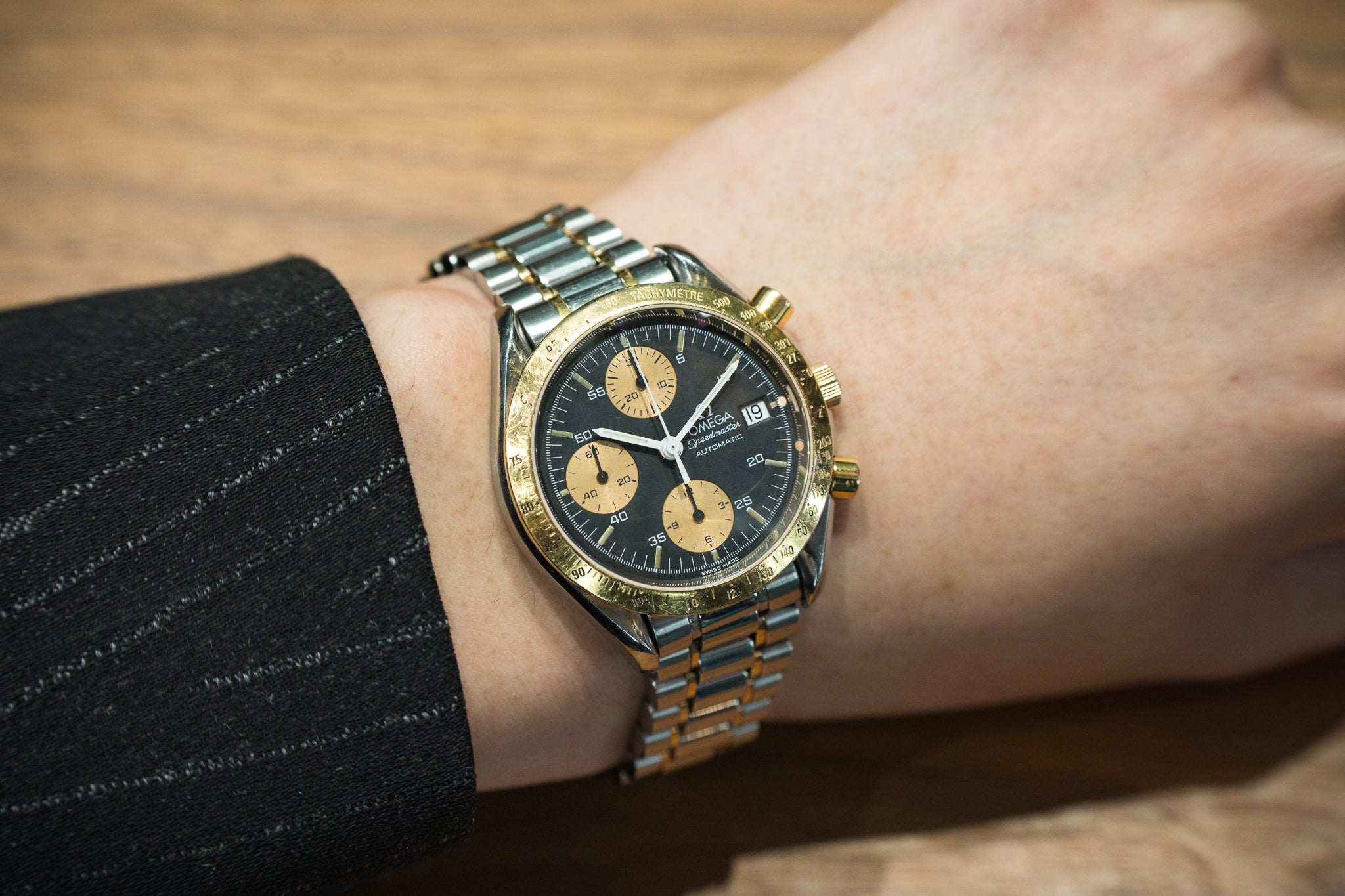 【まる吉】OMEGA スピードマスター 自動巻き腕時計 1991年製OH済 オメガ スピードマスター オートマチック 375.0043 Cal.1152