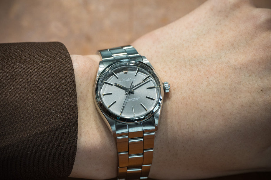 ROLEX オイスターパーペチュアル　1002 ロレックス オイスターパーペチュアル 1002 ネイビーダイヤル