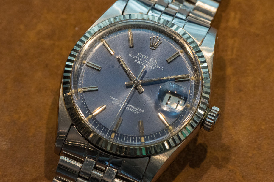 ロレックス デイトジャスト 1601 ネイビーダイヤル 1965年製 – 黒船  
