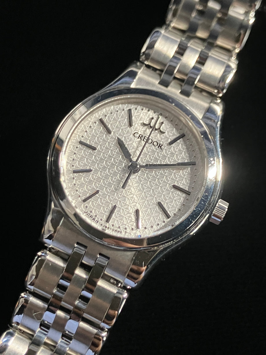 レディース 【付属品有 七宝文様 稼働】SEIKO クレドール 4J85-0A20