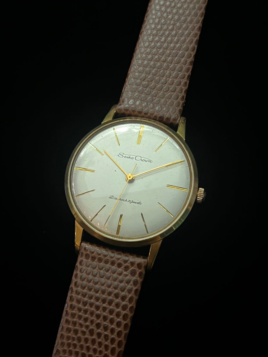 「稼働中」Seiko crown 手巻き時計 15002Ｅ アンティーク】SEIKO CROWN クラウン 15002 手巻き OH済 | 時計屋復刻堂
